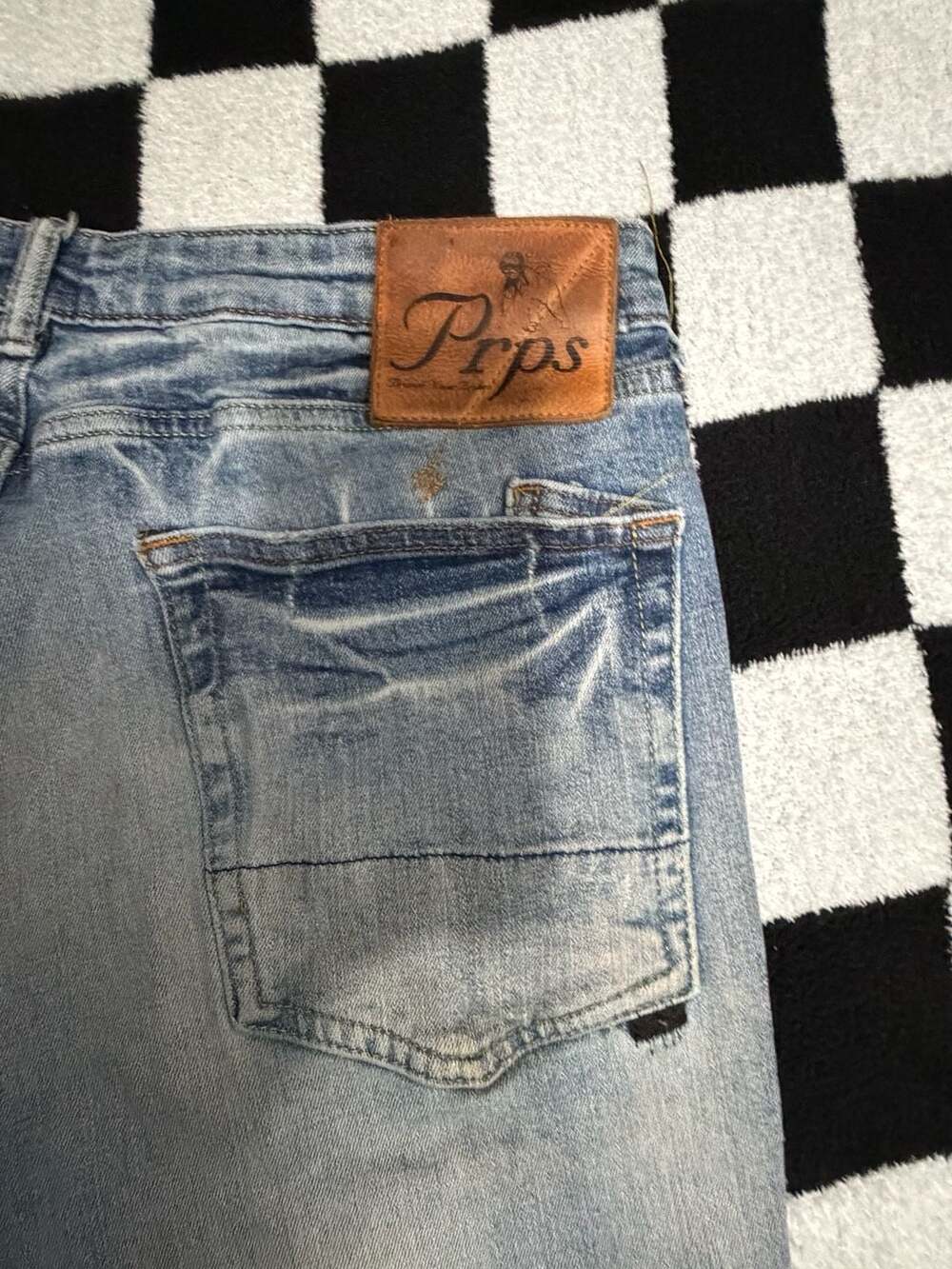 Prps Distressed Light Wash Slim Fit Stretch Jeans - Picture 3 of 8